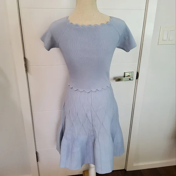 Sandro Meissa Fit Flare Knit Mini Dress Size 38 - Picture 7 of 16